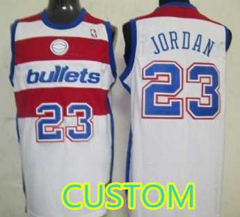 Men & Youth Customized Washington Bullets White Swingman Throwback Jersey->customized nba jersey->Custom Jersey